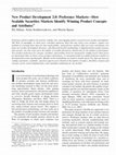 Research paper thumbnail of NEW PRODUCT DEVELOPMENT 2.0:Preference Markets How Scalable Securities Markets Identify Winning Product Concepts & Attributes