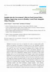 Research paper thumbnail of Insights into the Government’s Role in Food System Policy Making: Improving Access to Healthy, Local Food Alongside Other Priorities