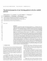 Research paper thumbnail of The physical properties of star‐forming galaxies in the low‐redshift Universe