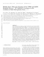 Research paper thumbnail of Hubble Space Telescope imaging of the CFRS and LDSS redshift surveysIV. Influence of mergers in the evolution of faint field galaxies from z∼ 1