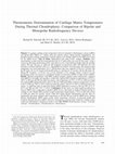 Research paper thumbnail of Thermometric determination of cartilage matrix temperatures during thermal chondroplasty