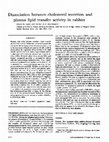 Research paper thumbnail of Dissociation between cholesterol secretion and plasma lipid transfer activity in rabbits