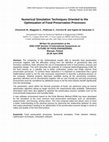 Research paper thumbnail of Numerical Simulation Techniques Oriented to the Optimization of Food Preservation Processes