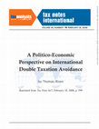 Research paper thumbnail of A Politico-Economic Perspective on International Double Taxation Avoidance