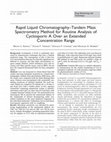 Research paper thumbnail of Rapid liquid chromatography-tandem mass spectrometry method for routine analysis of cyclosporin A over an extended concentration range