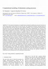 Research paper thumbnail of Computational modeling of aluminium casting processes