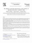 Research paper thumbnail of The influence of personal characteristics on the resilience of operating room nurses: A predictor study