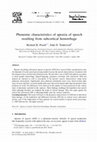 Research paper thumbnail of Phonemic characteristics of apraxia of speech resulting from subcortical hemorrhage