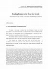 Research paper thumbnail of Reading Psalms in the Dead Sea Scrolls. Jerusalem, the City of God: A structural and philological analysis