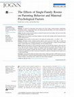 Research paper thumbnail of The Effects of Single-Family Rooms on Parenting Behavior and Maternal Psychological Factors