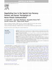 Research paper thumbnail of Negotiating Care in the Special Care Nursery: Parents' and Nurses' Perceptions of Nurse–Parent Communication 1