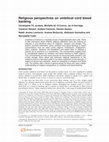 Research paper thumbnail of Religious perspectives on umbilical cord blood banking