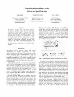 Research paper thumbnail of Learning through interactive behavior specifications