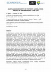 Research paper thumbnail of AUSTRALIAN SECURITY OF PAYMENT LEGISLATION: IMPACT OF INCONSISTENT CASE LAW