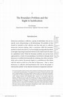 Research paper thumbnail of The Boundary Problem and the Right to Justification