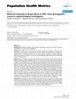 Research paper thumbnail of Maternal mortality in South Africa in 2001: From demographic census to epidemiological investigation