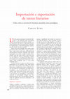 Research paper thumbnail of Importación e exportación de textos literarios: unha crítica á noción de literatura mundial como paradigma