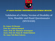 Research paper thumbnail of Validation of a Malay Version of Disability of Arm, Shoulder and Hand Questionnaire