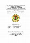 Research paper thumbnail of DEPARTEMEN PENDIDIKAN NASIONAL FAKULTAS TEKNIK UNIVERSITAS MATARAM PROGRAM STUDI TEKNIK SIPIL FAKULTAS TEKNIK UNIVERSITAS MATARAM 2015