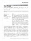 Research paper thumbnail of Role of specific IgE in predicting the clinical course of lentil allergy in children