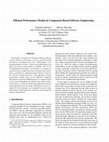 Research paper thumbnail of Efficient Performance Models in Component-Based Software Engineering