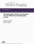 Research paper thumbnail of Mammographic density measurements are not affected by mammography system