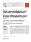 Research paper thumbnail of Classical swine fever virus E2 glycoprotein antigen produced in adenovirally transduced PK15 cells confers complete protection in pigs upon viral challenge