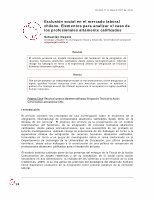 Research paper thumbnail of Exclusión social en el mercado laboral chileno. Elementos para analizar el caso de los profesionales altamente calificados