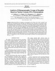 Research paper thumbnail of Analysis of Ethnogeographic Groups of Kazakhs Based on Nuclear Genome DNA Polymorphism