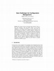 Research paper thumbnail of New Challenges for Configuration Management