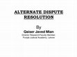 Research paper thumbnail of ALTERNATE DISPUTE RESOLUTION