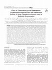 Research paper thumbnail of Effect of Preservatives on IgG Aggregation, Complement-activating Effect and Hypotensive Activity of Horse Polyvalent Antivenom Used in Snakebite Envenomation