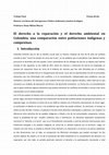 Research paper thumbnail of El derecho a la reparación y el derecho ambiental en Colombia: una comparación entre poblaciones indígenas y campesinas.