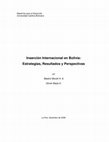 Research paper thumbnail of Inserción internacional en Bolivia: Estrategias, resultados y perspectivas