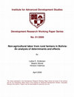 Research paper thumbnail of Non-Agricultural Labor from Rural Farmers in Bolivia: Determinants and Effects