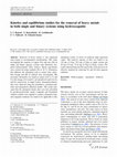 Research paper thumbnail of Kinetics and equilibrium studies for the removal of cadmium ions from aqueous solutions using Duolite ES 467 resin