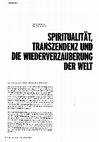 Research paper thumbnail of Spiritualität, Transzendenz und die Wiederverzauberung der Welt. Zur Deutung neuerer Entwicklungen im religiösen Feld