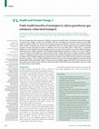 Research paper thumbnail of Public health benefits of strategies to reduce greenhouse-gas emissions: urban land transport