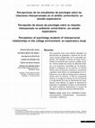 Research paper thumbnail of Percepções de alunos de psicologia sobre as relações interpessoais no ambiente universitário: um estudo exploratório.