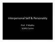 Research paper thumbnail of Interpersonal Self & Personality