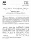 Research paper thumbnail of Evaluation of in vitro schizontocidal activity of plant parts of Calotropis procera—an ethnobotanical approach