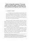 Research paper thumbnail of Sobre la biografía de Edith Stein " Una gran mujer de nuestro siglo " , escrita por la M. Teresa Renata del Espíritu Santo (Posselt)