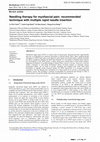 Research paper thumbnail of Needling therapy for myofascial pain: recommended technique with multiple rapid needle insertion