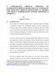 Research paper thumbnail of A COMPARATIVE CRITICAL APPRAISAL OF ALTERNATIVE DISPUTE RESOLUTION ( ADR) AS A STRATEGY FOR EFFECTIVE DISPUTE RESOLUTION IN NIGERIA AND SELECT JURISDICTIONS (U.K & U.S)