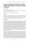 Research paper thumbnail of 2016 Lessons to Educators From Recent Studies About Employability For Research-Trained Graduates