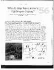 Research paper thumbnail of Why do deer have antlers: fighting or display?