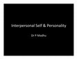 Research paper thumbnail of Interpersonal Self & Personality