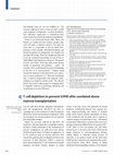 Research paper thumbnail of T-cell depletion to prevent GVHD after unrelated-donor marrow transplantation