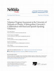 Research paper thumbnail of Volunteer Program Assessment at the University of Nebraska at Omaha: A Metropolitan University’s Collaboration with Rural and Spanish-Speaking Volunteers