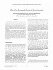 Research paper thumbnail of A Peer-to-Peer Recommender System with Privacy Constraints